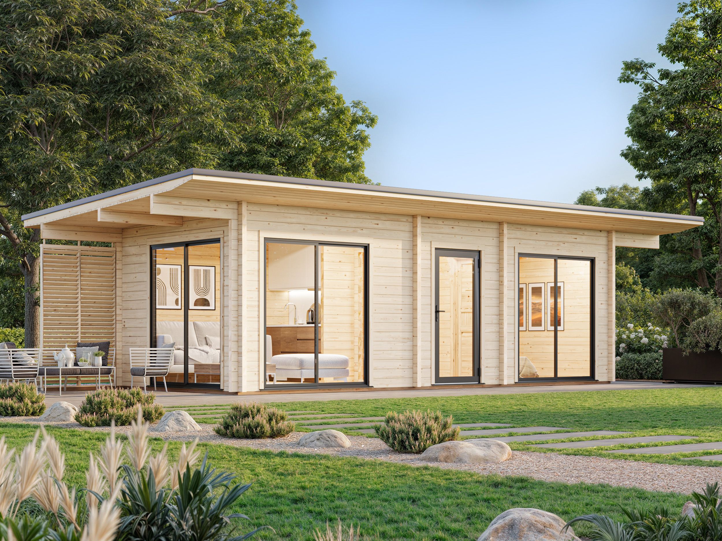 Palmako Ferienhaus Cecilia 21,8 m² Slide Plus - 70 mm