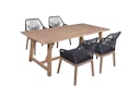 Vorschaubild Garden Pleasure Gartenmöbel Set OAKLAND / POMONA, Tisch 200 x 100 + 4 Sessel, Akazie / Rope / Kissen 100 % Polyester