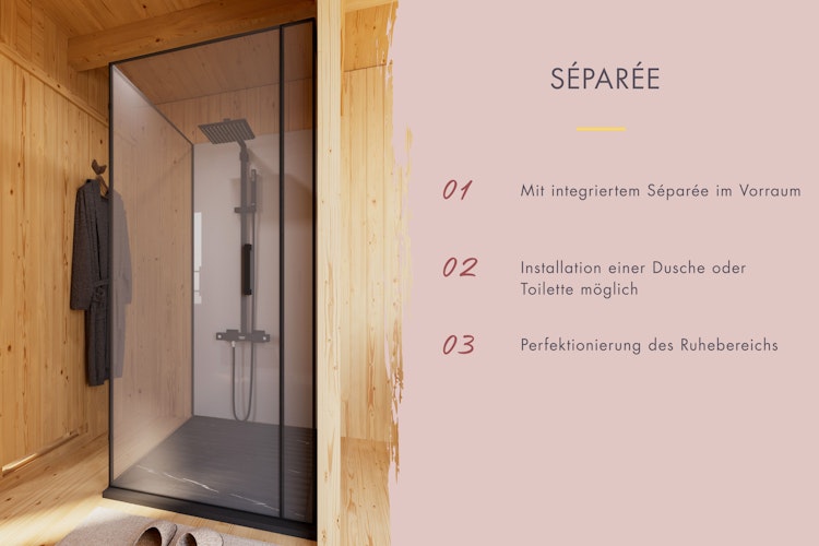 Karibu Design Saunahaus Monterey Blackline - 73 mm inkl. gratis Sauna-Zubehörset im Wert von 234,94 €