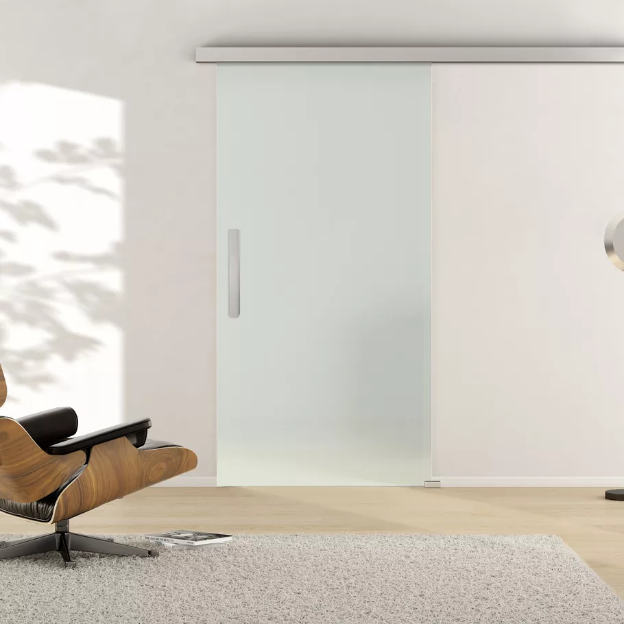 Griffwerk Glasschiebetür CLARITY 510 Klarglas / Weißglas