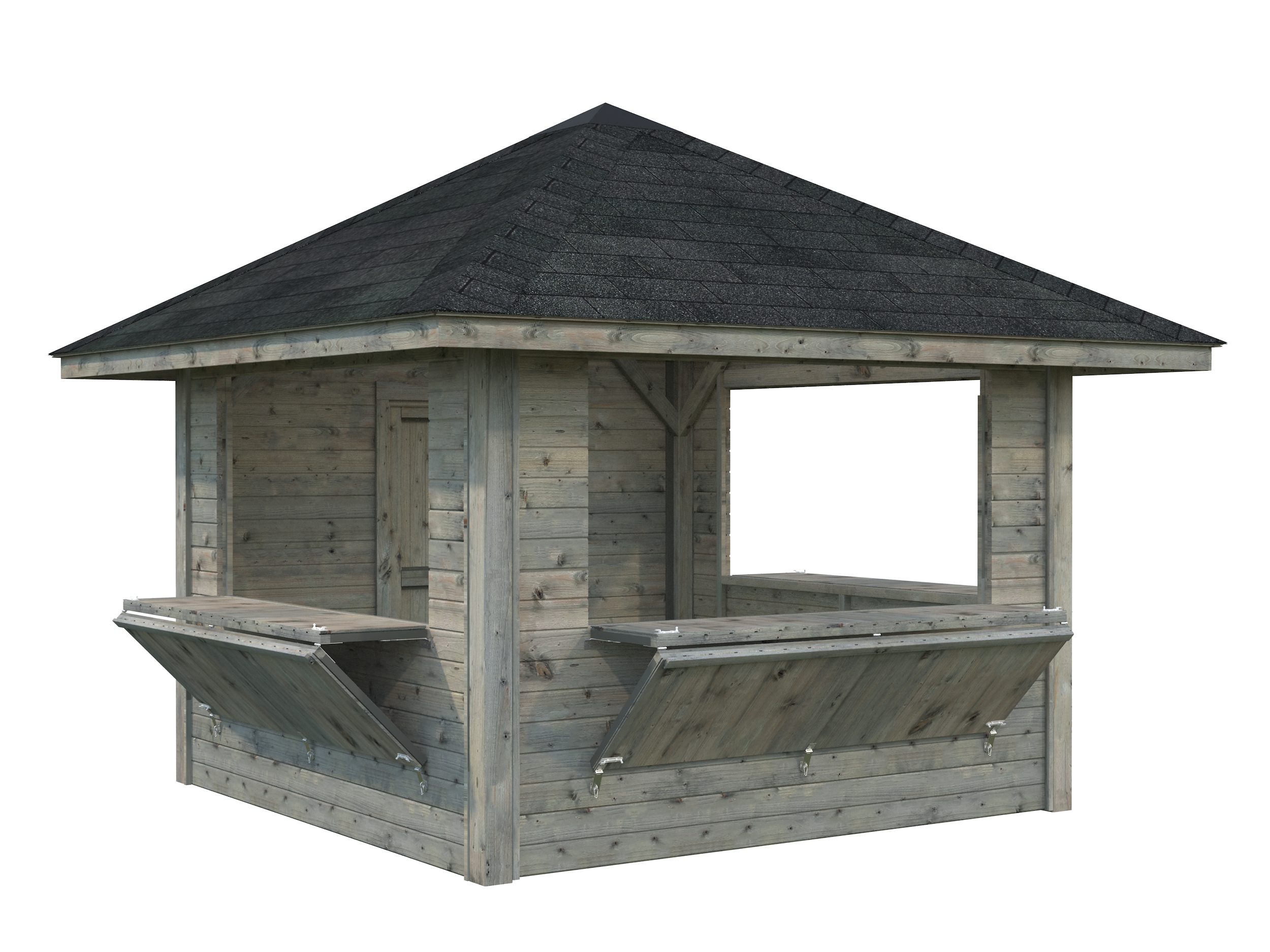 Palmako Marktstand Bianca 8,3 m² Set 106 - 28 mm Grau tauchgrundiert