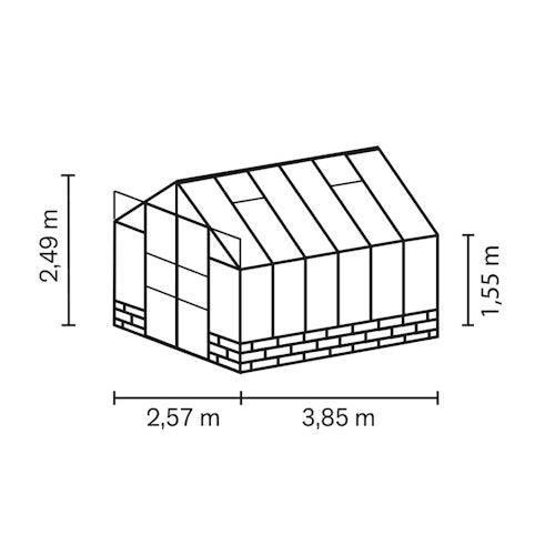 Vitavia Gewächshaus Cassandra 9900 inkl. 4 Dachfenstern - 9,9 m²
