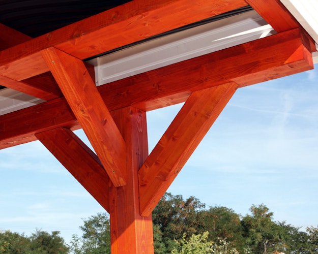 Skan Holz Spessart- Flachdach Doppelcarport aus Leimholz Breite 611 cm