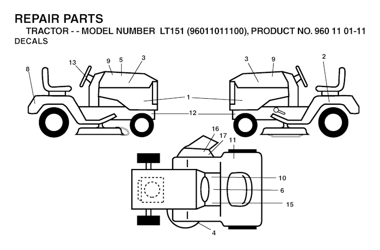 Husqvarna Gartentraktoren 96011011100 LT151