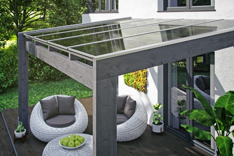 Skan Holz Terrassenüberdachung Novara Breite 557 cm