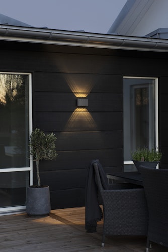 Konstsmide Wandleuchte Chieri, 2x4 LED, Aluminium, anthrazit (7865-370)