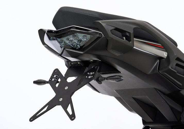 PROTECH X-SHAPE Kennzeichenhalter SET mit Reflektor und Beleuchtung Alu & Stahl Schwarz für KAWASAKI Ninja 1000 SX,  Ninja 1100 SX / SE,  Z1000 SX