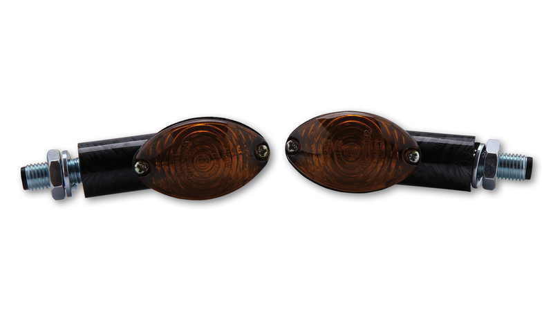 HIGHSIDER smart Cateye Glühlampen Mini-Blinker Gehäuse Schwarz / Linse Rauchgrau (Paar), Vorn & Hinten