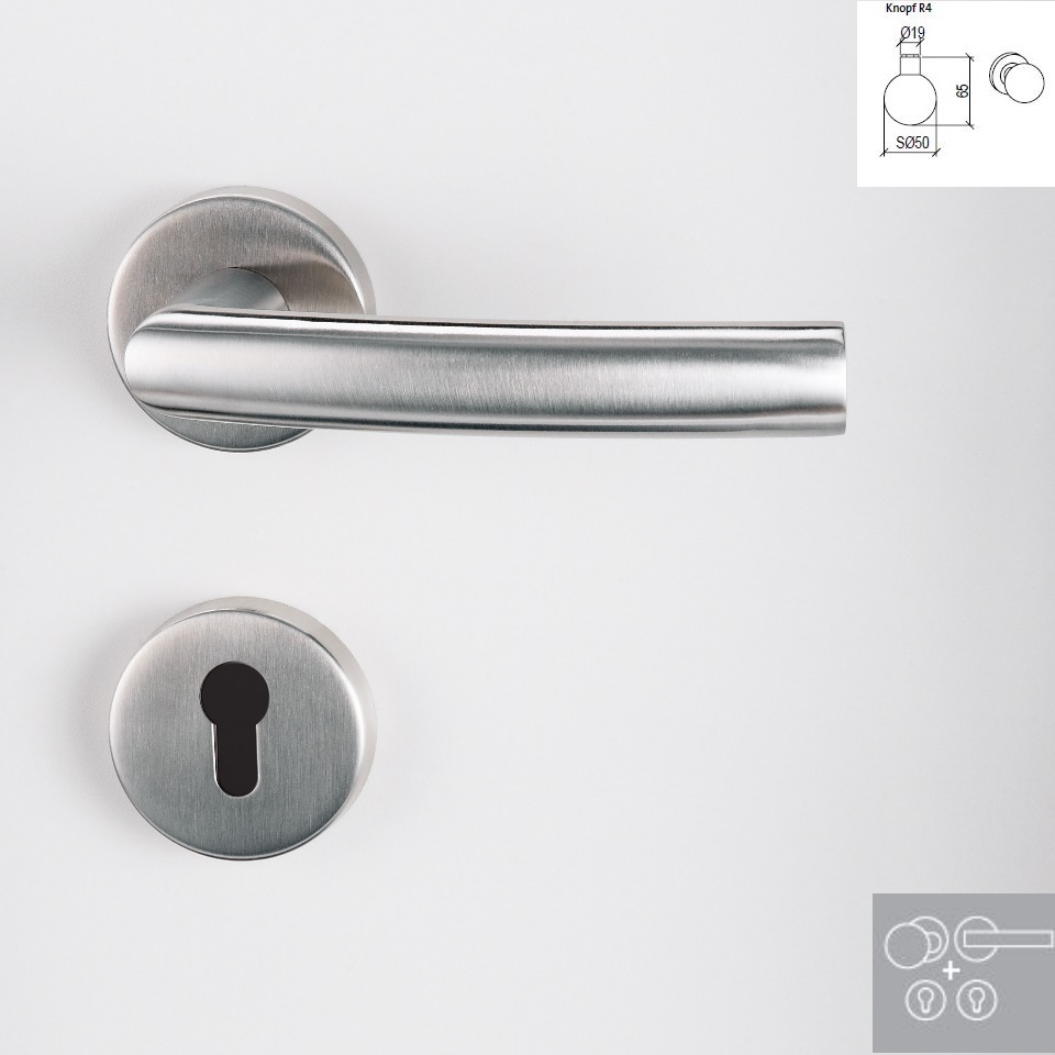 Griffwerk Wechselgarnitur   Lorita   - Edelstahl matt - Links