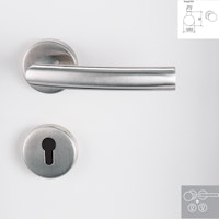 Griffwerk Wechselgarnitur LORITA K3-Edelstahl matt-Klipptechnik