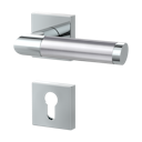 Vorschaubild Griffwerk CHRISTINA QUATTRO Klipptechnik -Edelstahl poliert/matt  Rosettengarnitur eckig -Klippt. -PZ -TS 40-45mm