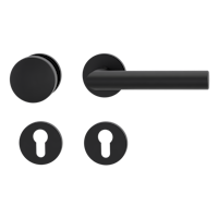 Griffwerk Wechselgarnitur VAYA 128 LUCIA fast2fix Fast2Fix GK3 Rosetten rund Knopf R2 Graphitschwarz R