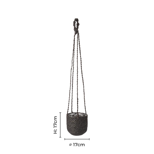 Wikholm form Design Hängetopf aus Jute in natur 17 x 17 cm