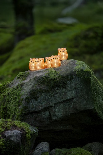 Konstsmide Weihnachtsbeleuchtung LED Acryl Eulen 5-er Set, warmweiß