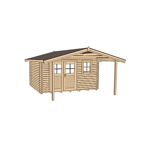 Weka 28 mm Gartenhaus 111 A mit Vordach (200 cm)
