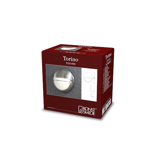 Konstsmide Wandleuchte Torino, Aluminium, opales Glas (7333-000)