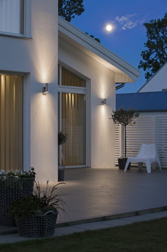 Konstsmide Halogenspot Modena, Edelstahl, klares Glas, mit Sensor (7542-000)