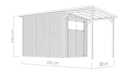 Bertilo Gartenhaus Pent Modern 4 Plus inkl. Anbaudach - 18 mm