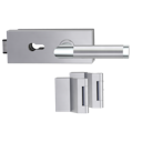 Vorschaubild Griffwerk PURISTO S -Edelstahl matt Ganzglastürbeschlagset -3-teiliger Bandsatz -mit Griff CHRISTINA -EM -PZ