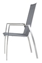 Vorschaubild Diamond Garden Stapelstuhl VENEDIG Hoch Edelstahl / Sunproof Sling Schwarz/Silber
