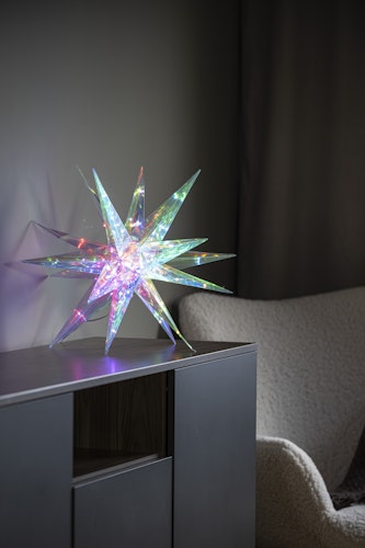 Konstsmide Weihnachtsbeleuchtung 3D Stern in kristalloptik, 80 RGBLEDs