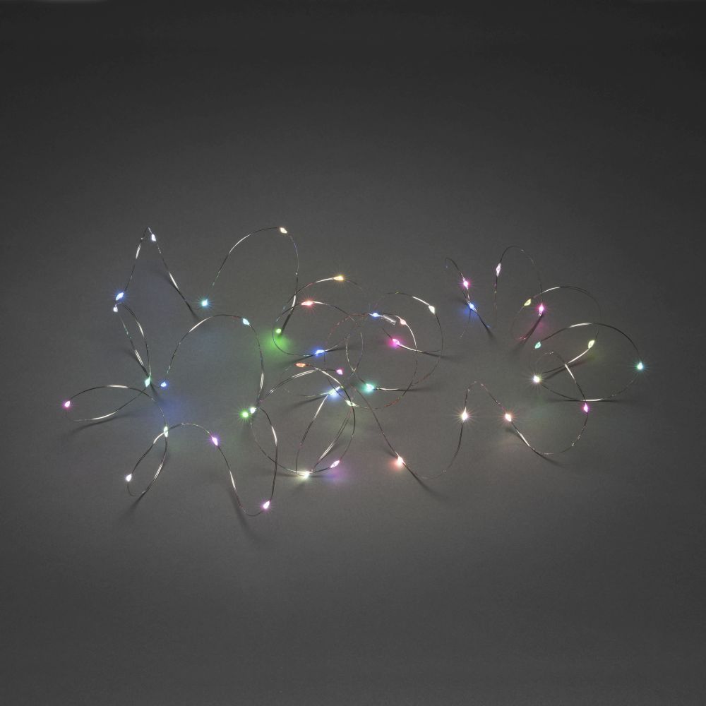 Konstsmide Weihnachtsbeleuchtung  Micro LED Lichterkette RGB-Farbwechsel