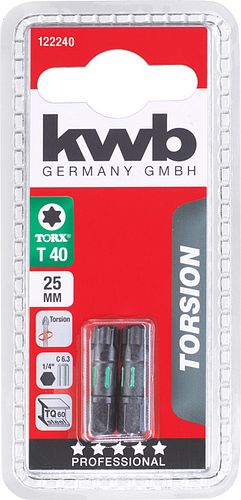 kwb 2 Bits 25mm Torx 40 Torsion SB 122240