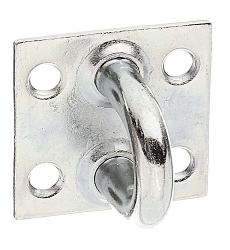 Alberts® Öse auf Platte, galvanisch verzinkt dickschichtpassiviert, LxB Platte 37x37 mm 348502