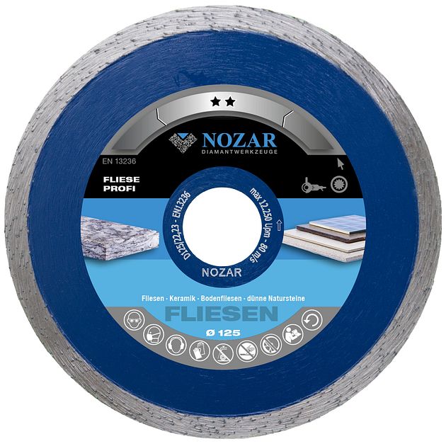 Nozar Diamanttrennscheibe 125mm 6720101 Keramik Marmor Kunststeinfliesen Cotto