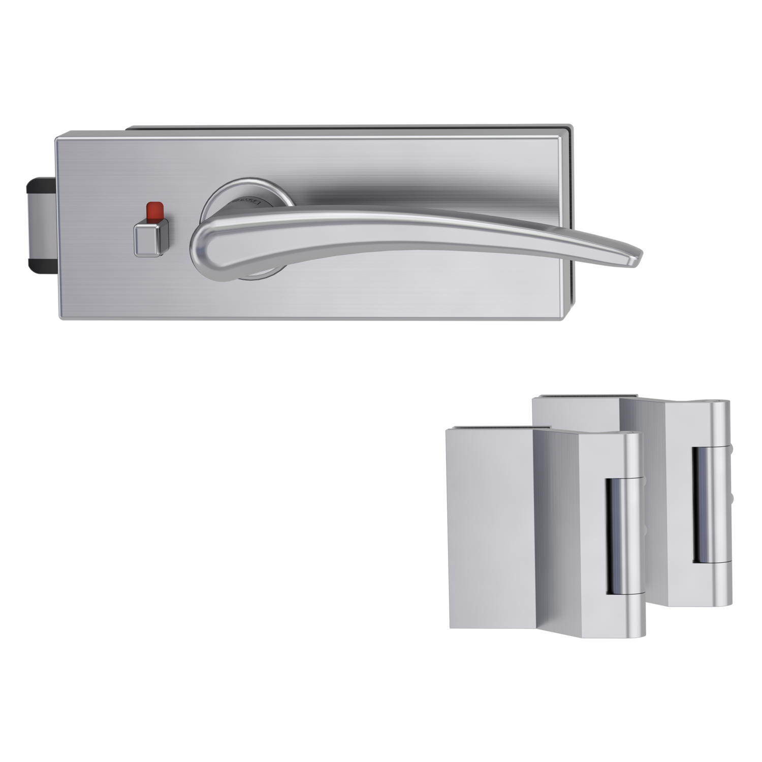 Griffwerk Glastürbeschlag PURISTO S mit Griff MARISA PROF smart2lock Flüster 3-tlg. Bänder MARISA Samtgrau