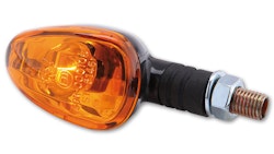 HIGHSIDER smart Little Duke Glühlampen Mini-Blinker Gehäuse Schwarz / Linse Orange (Paar), Vorn & Hinten