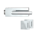 Vorschaubild Griffwerk Glastürbeschlag PURISTO S mit Griff LOREDANA unverschließbar Flüster 3-tlg. Bänder LOREDANA Edelstahl poliert-matt