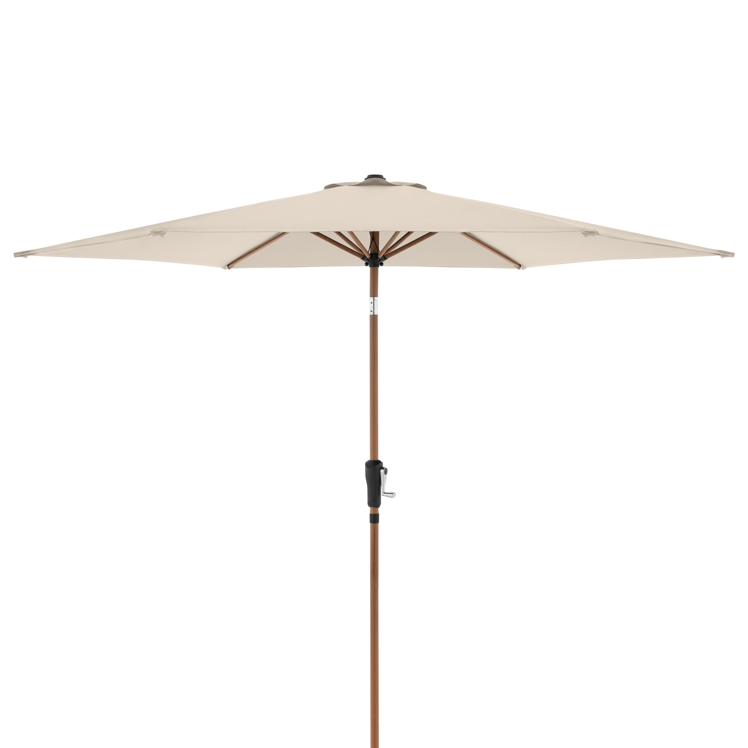 doppler Mittelmastschirm LIFE Woodstyle 305 Lift, Aluminium Holzoptik / 100 % Polyester 180 g/m² Natur