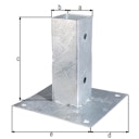 Vorschaubild Alberts® Aufschraubhülse 150mm für verschiedene Pfostenstärken