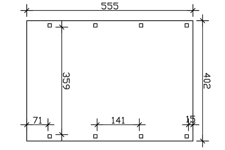 Skan Holz Friesland - Flachdach Caravan-Carport aus Nadelholz Breite 402 cm