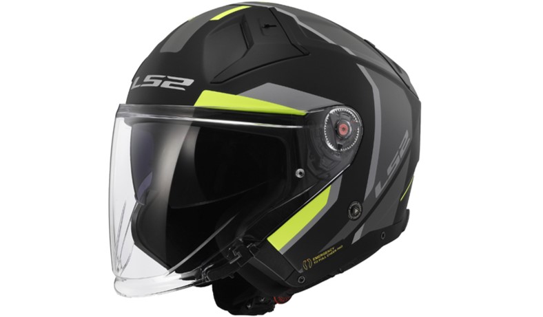 LS2 Jethelm OF603 Infinity II XL Schwarz / Neongelb / Grau Matt Focus