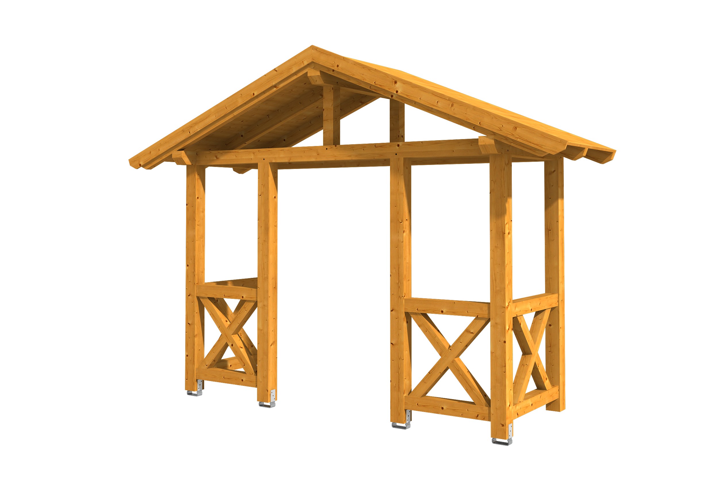 Skan Holz Satteldach Vordach Doppeltür Stralsund Typ 5 eiche hell