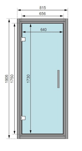 Karibu Klarglastür für 68 mm Kabinen