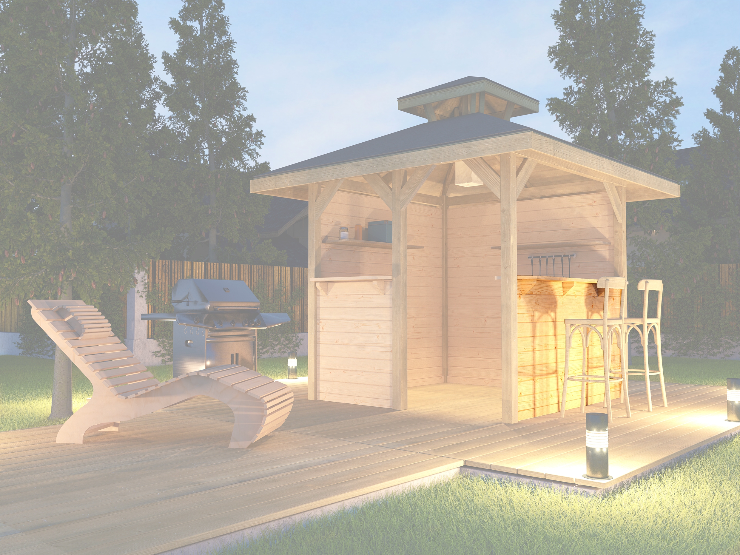 Thumbnail - Weka Tresenwand (1x) für Gartenoase 651 Gr. 2 bzw. 3 (380 x 380 cm)