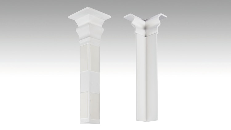 MeisterWerke Zubehör-Steckfußleiste Innenecke Hamburgerprofil-weiß 2001 - 10 PK / 11 PK / 12 PK / 13 PK