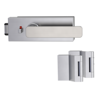 Griffwerk Glastürbeschlag PURISTO S mit Griff VAYA 265 MINIMAL MODERN smart2lock Flüster 3-tlg. Bänder VAYA 265 MINIMAL MODERN Samtgrau