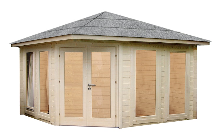 Wolff Finnhaus Gartenhaus 5-Eckhaus Katrin 44-A/B/C