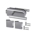 Vorschaubild Griffwerk SMILE 1.0 -Edelstahl optik matt Ganzglastürbeschlagset -3-teiliger Bandsatz Griff L-FORM -UV