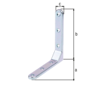 Vorschaubild Alberts® Zierwinkel, geprägt, galvanisch verzinkt dickschichtpassiviert, TxHxB 130x130x21 mm 337148