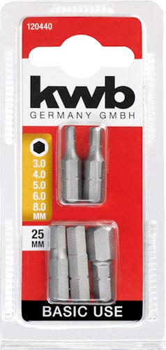 kwb 5 Bits 25mm Hex Set Basic SB 120440