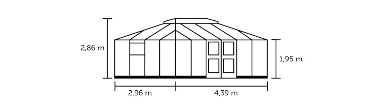Juliana Gewächshaus Grand Oase SET inkl. Fundamentrahmen - 13 m² 