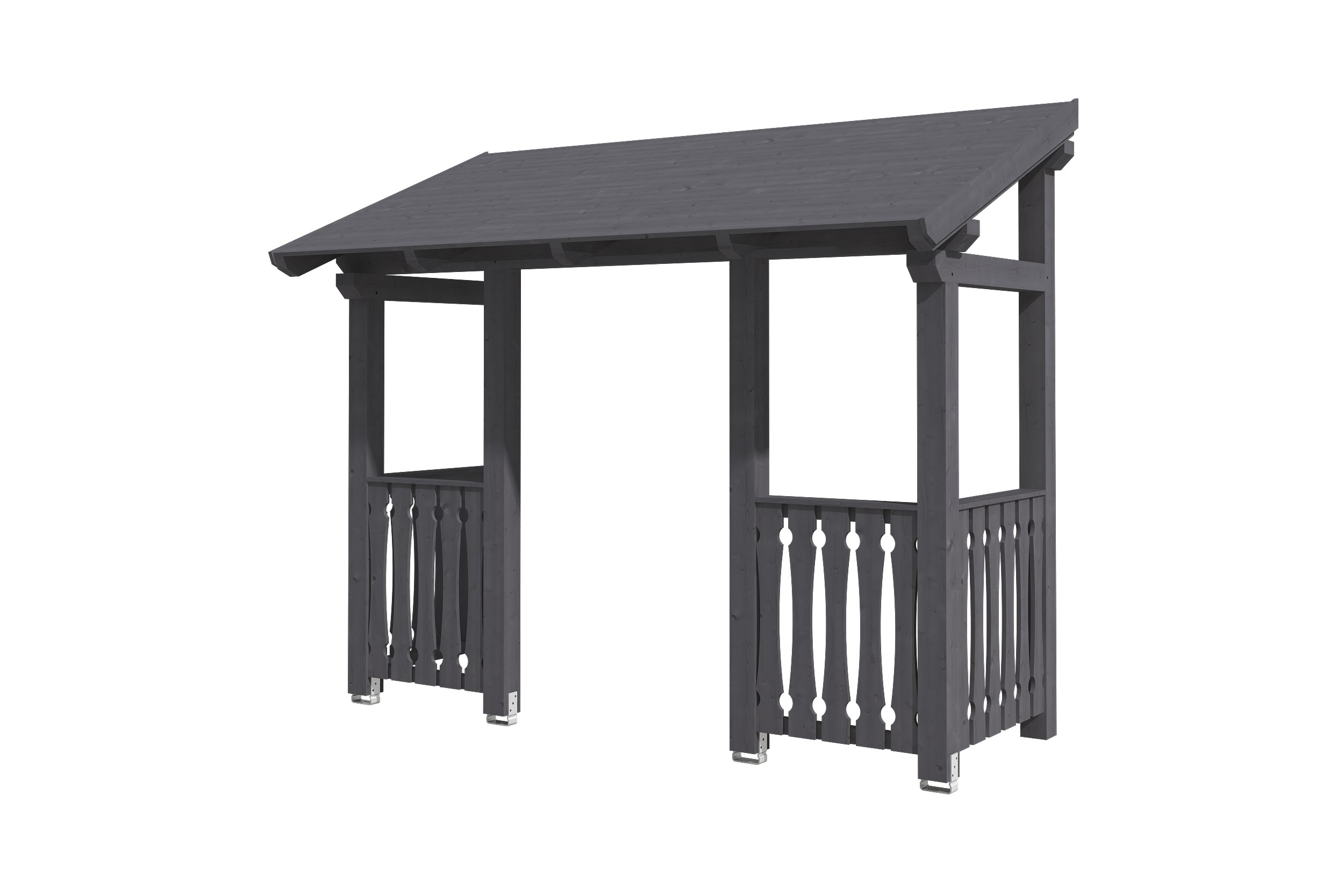 Skan Holz Pultdach Vordach Paderborn-Typ 6-grau