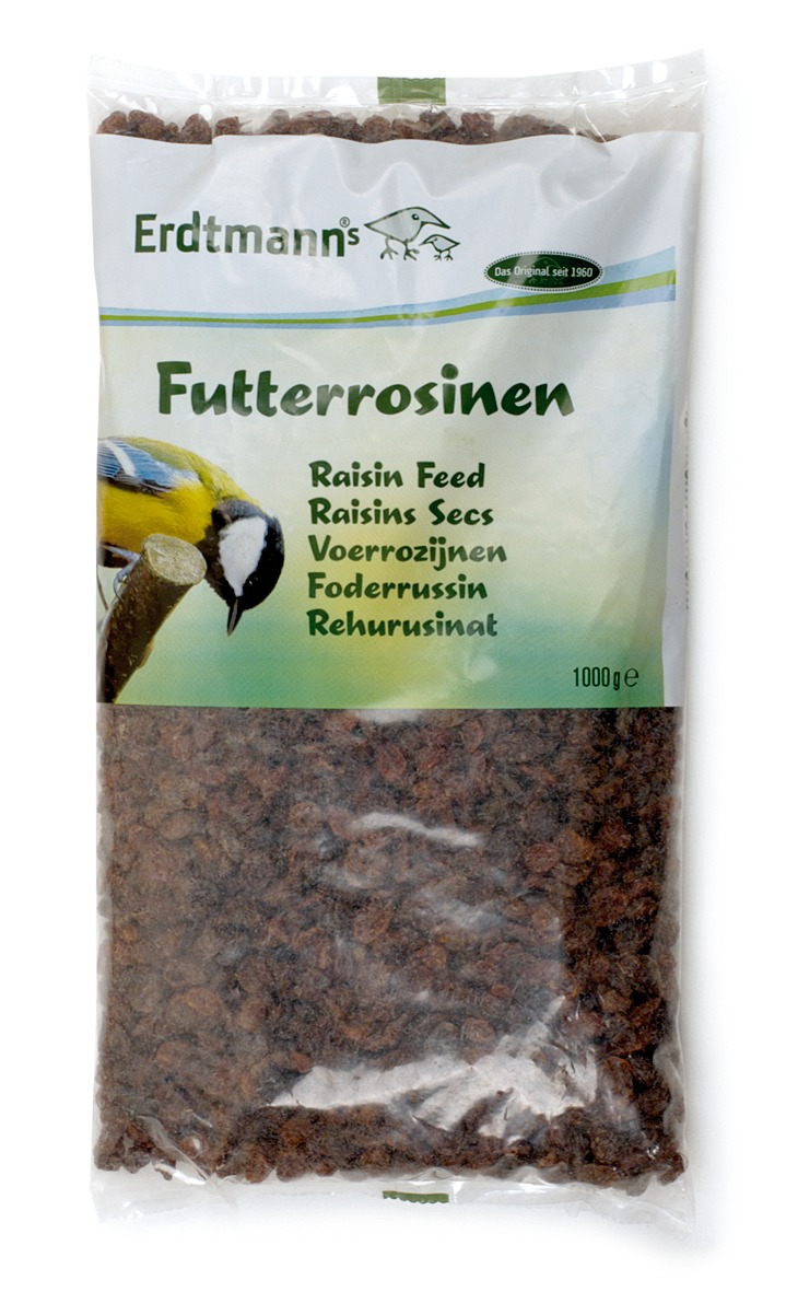Erdtmann Futterrosinen 1 Kilogramm Wildvogelfutter