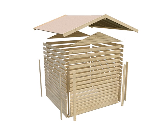 Karibu Woodfeeling Gartenhaus Amberg 2/3/4/5 naturbelassen - 19 mm