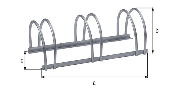Alberts® Mehrfach-Fahrradständer freist., fvz, Einstellplätze 5, LxT 1300x300 mm 698300